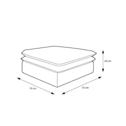 Wohnen Cord Polsterhocker in Hellgrau - Tessina