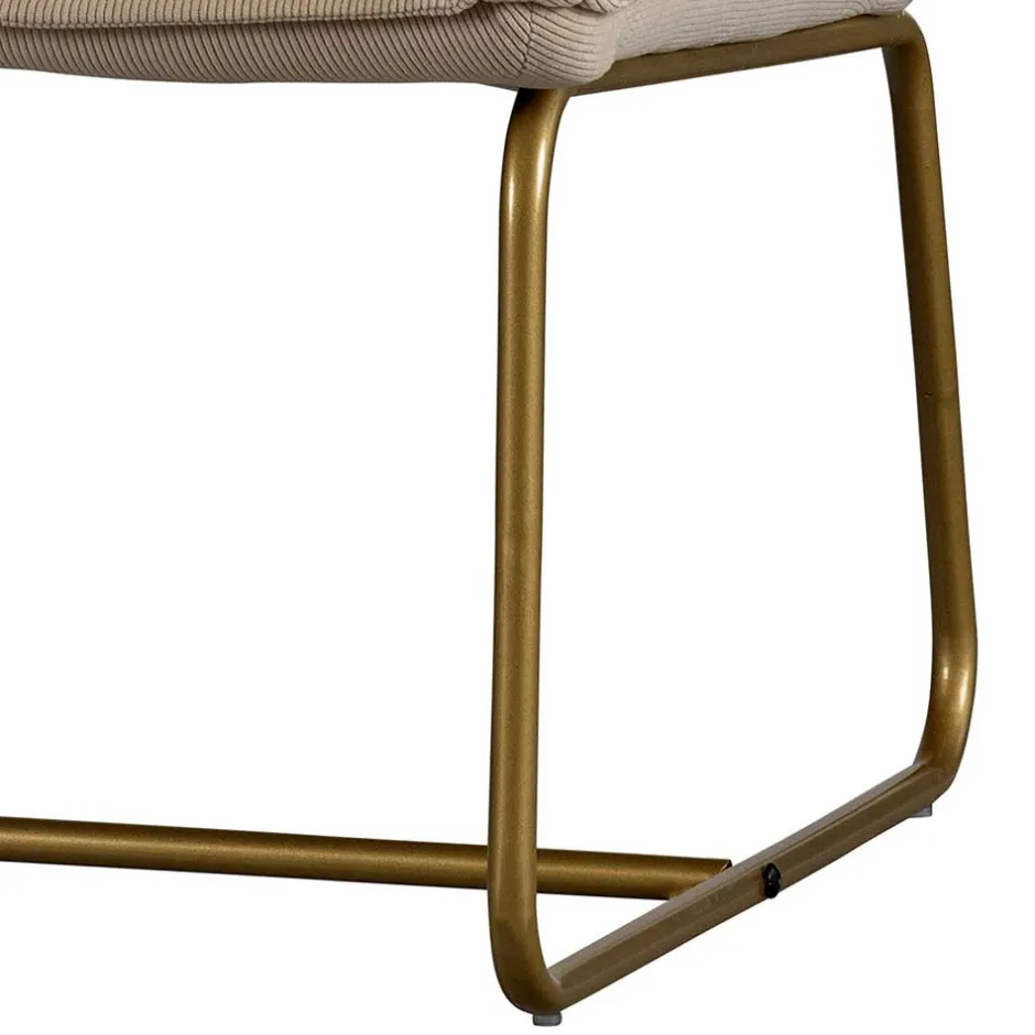 Wohnen Cord Wohnzimmerstuhl in Beige - Velsamos