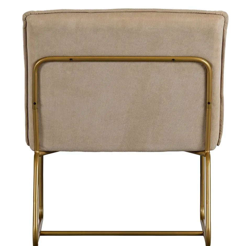 Wohnen Cord Wohnzimmerstuhl in Beige - Velsamos