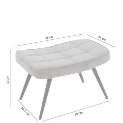 Wohnen Cordsessel und Fußhocker in Grau - Zoryano (zweiteilig)