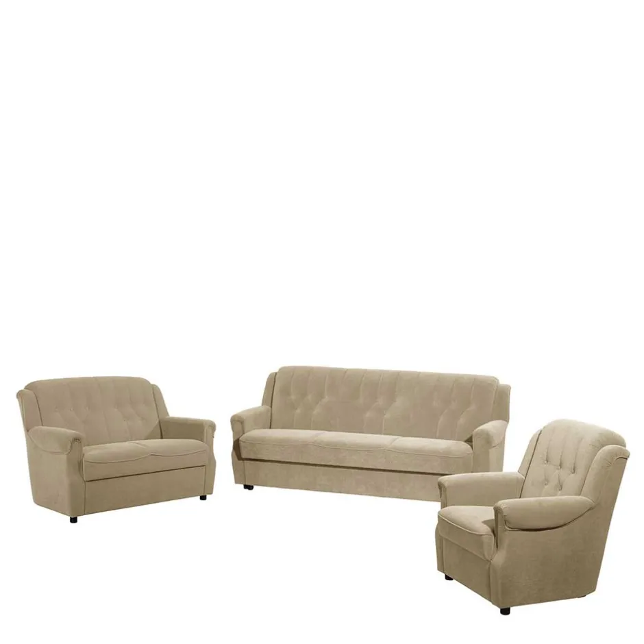 Wohnen Couch Garnitur im klassischen Stil - Mabu (dreiteilig)