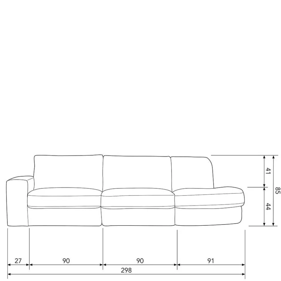 Couch mit Armlehne links in Rosa - Draschna^Wohnen Outlet