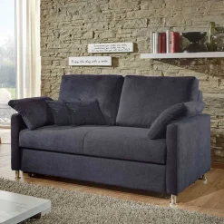 Couch mit Bettfunktion in Dunkelblau - Casbella^Wohnen Outlet