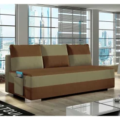 Couchbett mit Federkern in Rostbraun und Beige - Jemayno^Wohnen Clearance