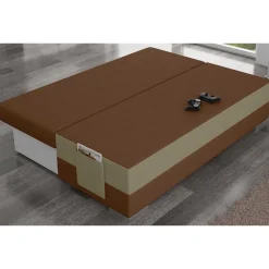 Couchbett mit Federkern in Rostbraun und Beige - Jemayno^Wohnen Clearance