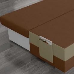 Couchbett mit Federkern in Rostbraun und Beige - Jemayno^Wohnen Clearance