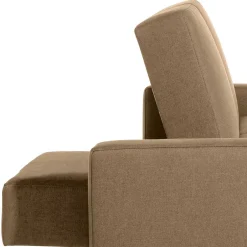 Couchbett mit Hocker in Beige mit Chrom - Proof (zweiteilig)^Wohnen Best
