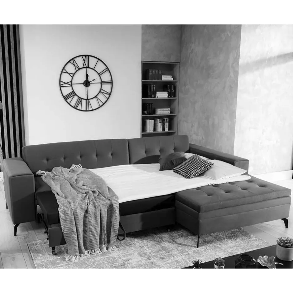 Wohnen Couchecke mit Schlaffunktion in Beige - Celorma