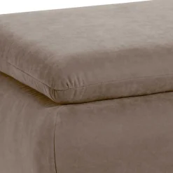 Couchhocker in Beigegrau mit Chrom - Hayley^Wohnen Discount