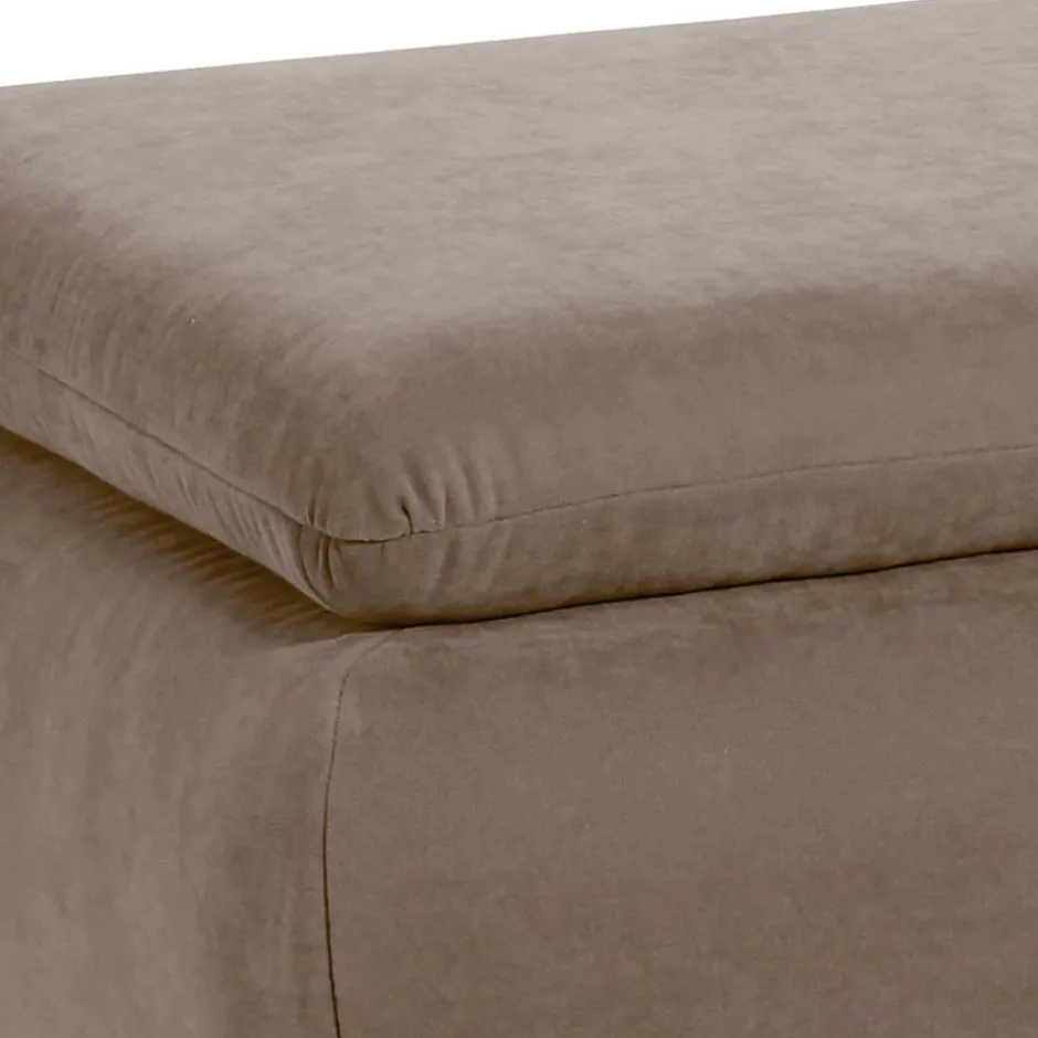 Couchhocker in Beigegrau mit Chrom - Hayley^Wohnen Discount