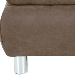 Couchhocker in Beigegrau mit Chrom - Hayley^Wohnen Discount