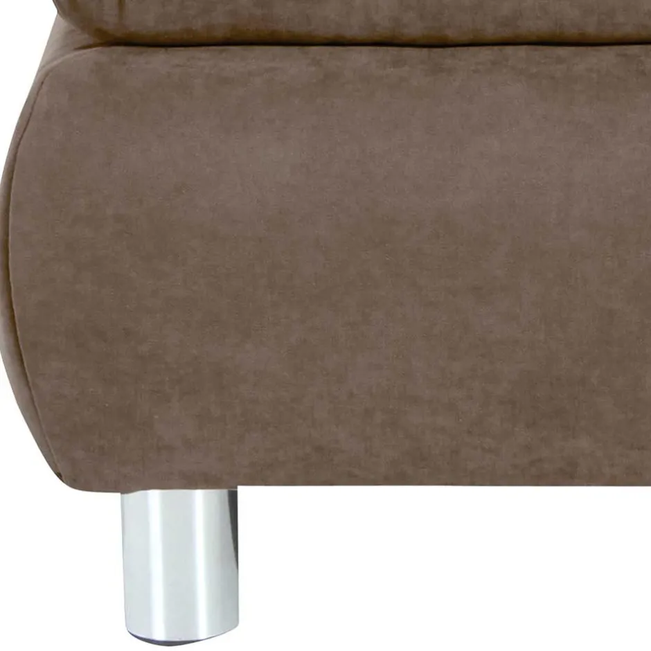 Couchhocker in Beigegrau mit Chrom - Hayley^Wohnen Discount