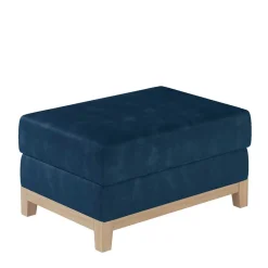 Couchhocker in Dunkelblau Velours - Tadeuz^Wohnen Online