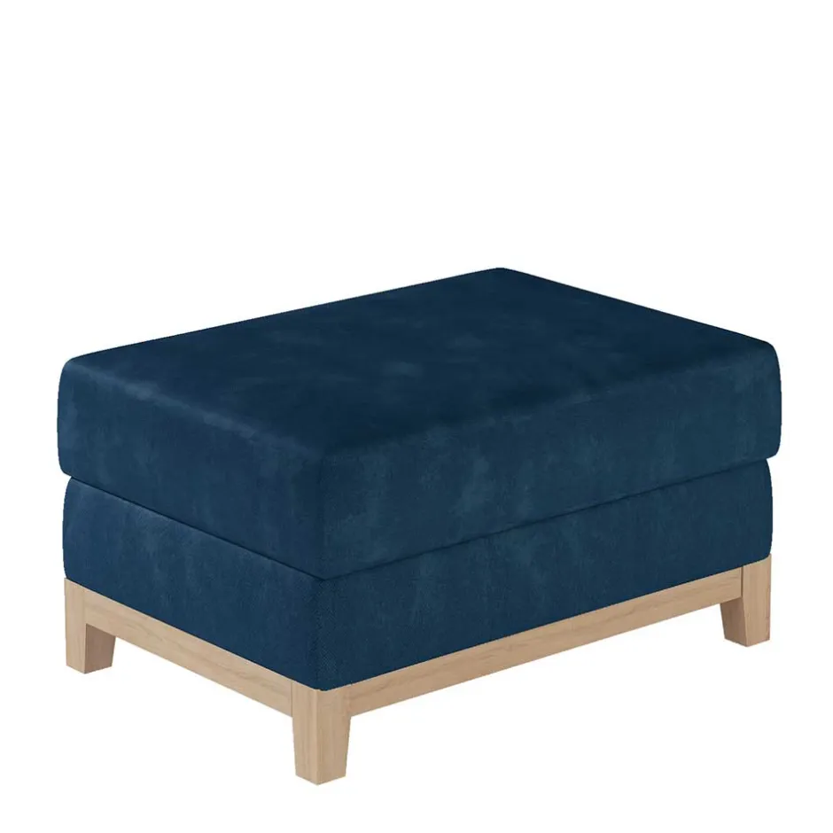 Couchhocker in Dunkelblau Velours - Tadeuz^Wohnen Online