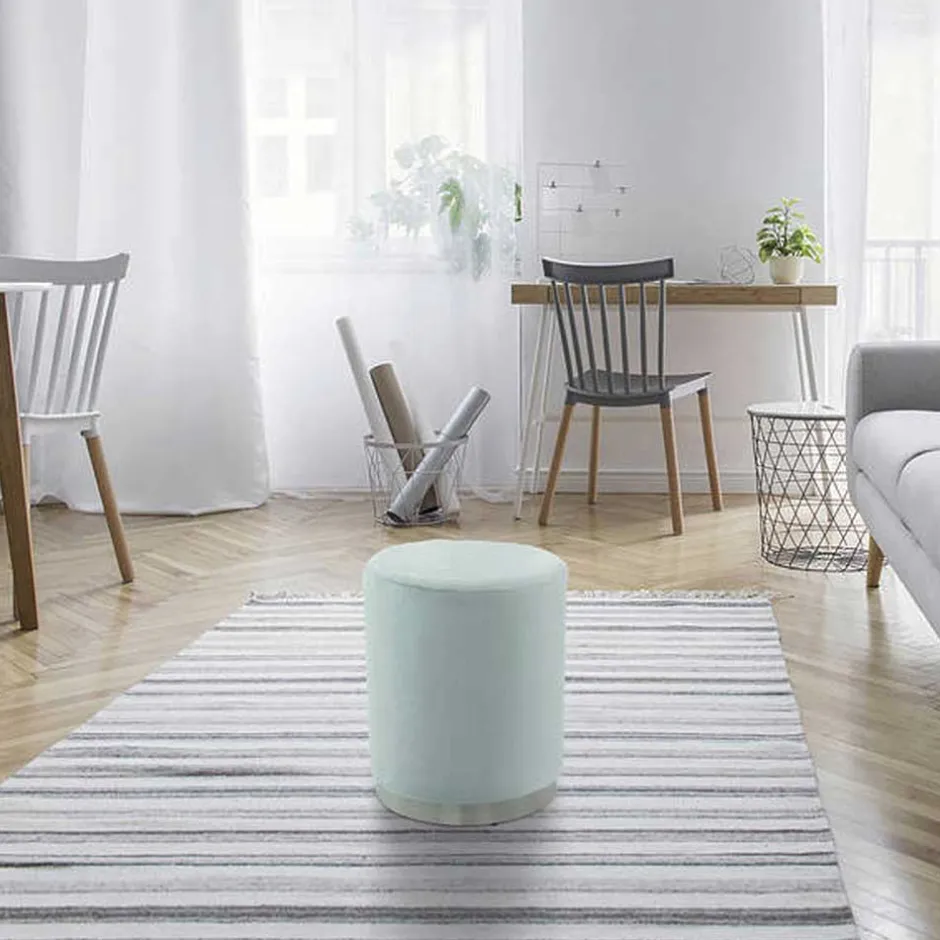 Wohnen Couchhocker in Hellblau mit Silber - Lightning