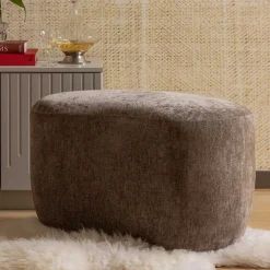 Couchhocker in Taupe Chenille - Fridelia^Wohnen Hot