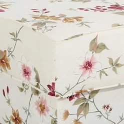 Couchhocker in Weiß mit Blumen Muster - Salines^Wohnen Clearance