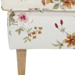 Couchhocker in Weiß mit Blumen Muster - Salines^Wohnen Clearance