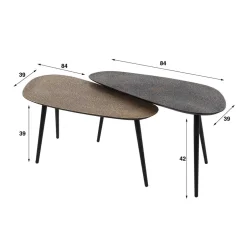 Couchtisch Duo in Nierenform - Emra (zweiteilig)^Wohnen Best