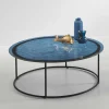 Wohnen Couchtisch in Blau Strukturglas - Neive