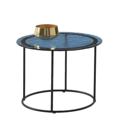 Wohnen Couchtisch in Blau Strukturglas - Neive