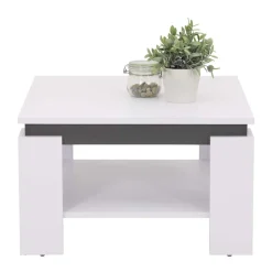 Couchtisch in Weiß mit Anthrazit - Blacky^Wohnen Discount