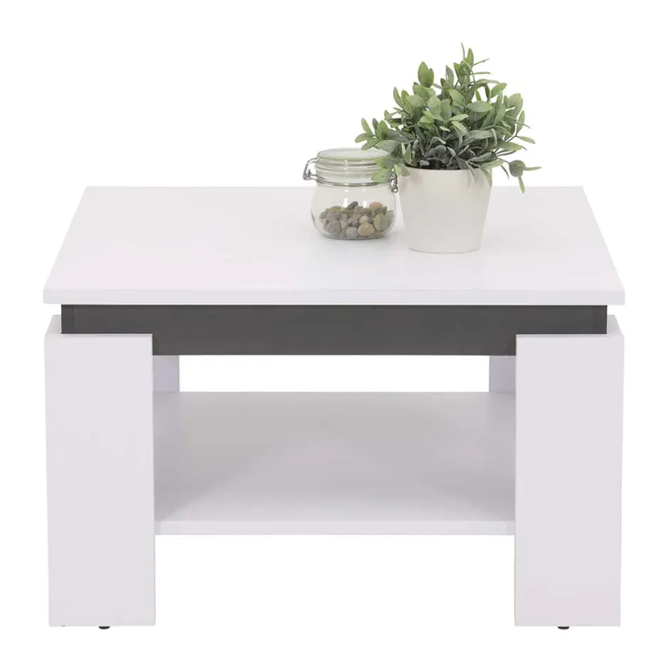 Couchtisch in Weiß mit Anthrazit - Blacky^Wohnen Discount