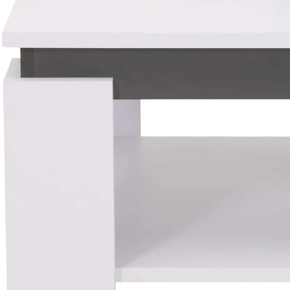 Couchtisch in Weiß mit Anthrazit - Blacky^Wohnen Discount