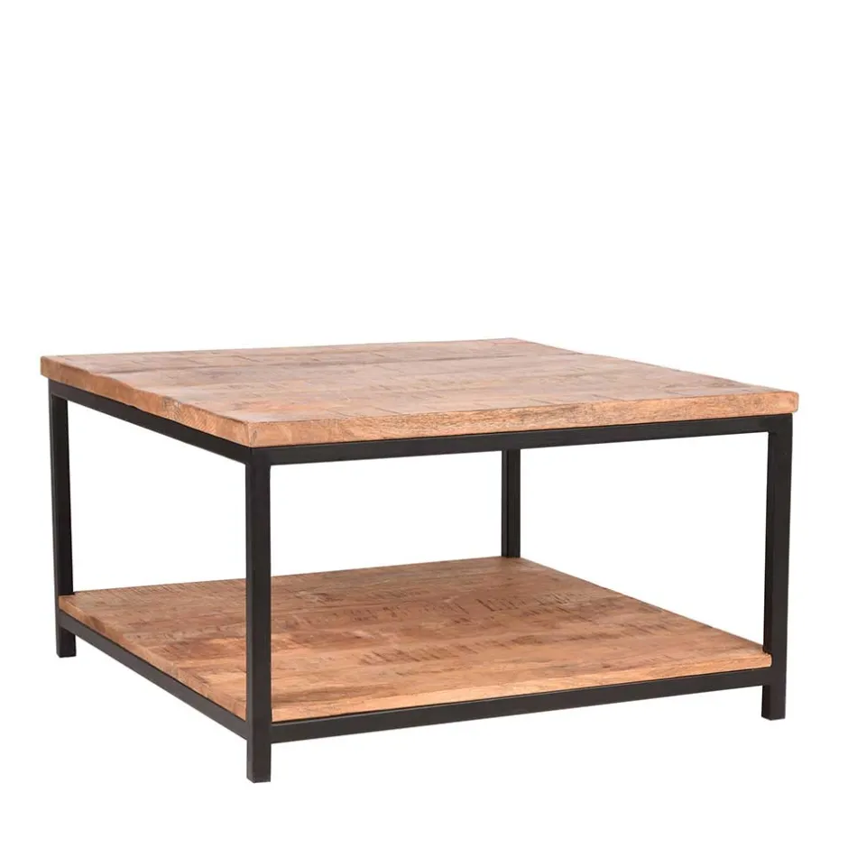 Wohnen Couchtisch mit Ablageboden aus Massivholz - Jeen