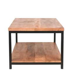 Wohnen Couchtisch mit Ablageboden aus Massivholz - Jeen