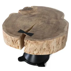 Wohnen Couchtisch mit dicker Baumscheibe als Platte - Corgova