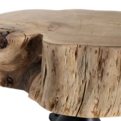 Wohnen Couchtisch mit dicker Baumscheibe als Platte - Corgova