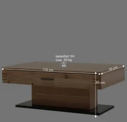 Couchtisch mit Säulenfuß und Schublade - Crupean^Wohnen Online