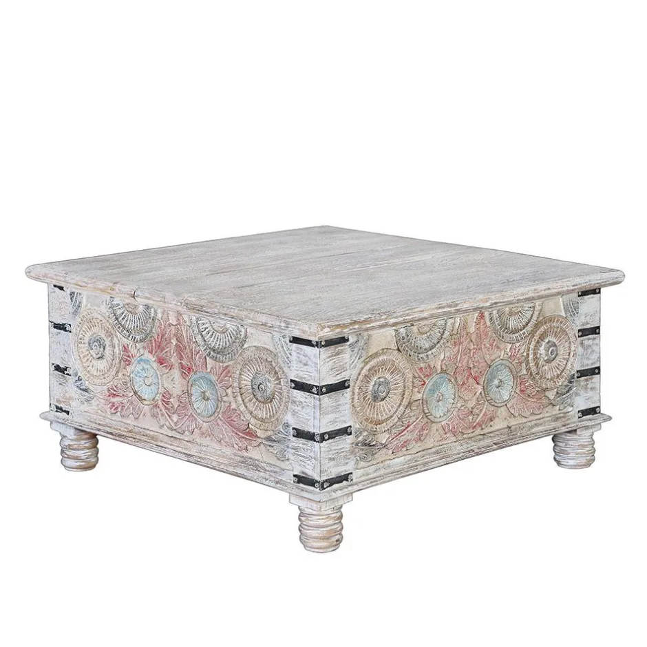 Wohnen Couchtisch Truhe in White Wash - Pescara