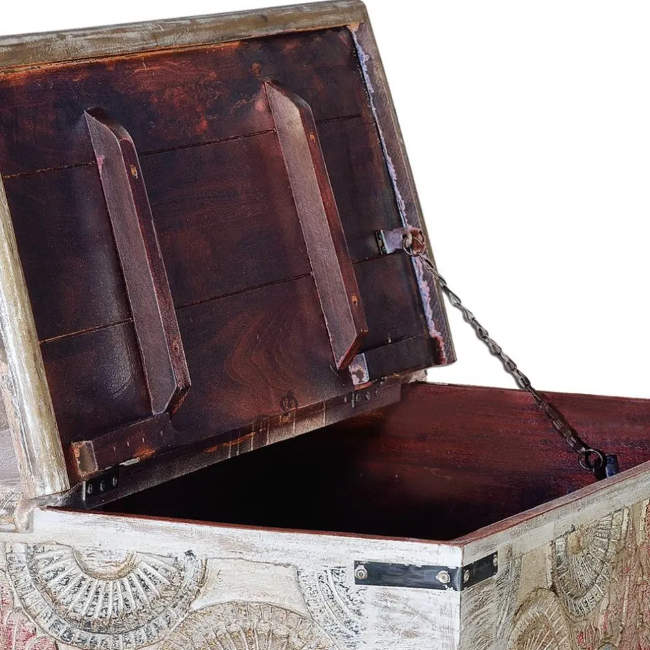 Wohnen Couchtisch Truhe in White Wash - Pescara