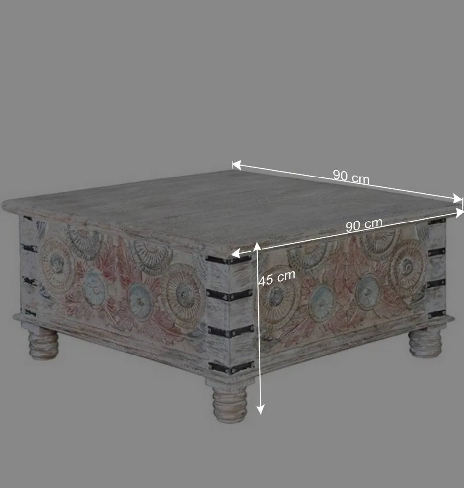 Wohnen Couchtisch Truhe in White Wash - Pescara