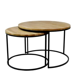 Couchtisch Zweisatz aus Wildeiche - Cazama (zweiteilig)^Wohnen Hot