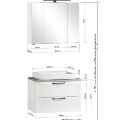 Wohnen Country Badblock Möbel Set - Gyatso (vierteilig)