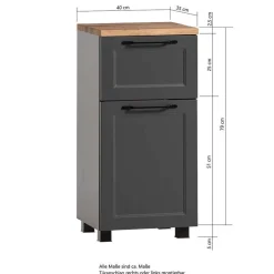 Wohnen Country Chic Waschplatz und Unterschrank Set - Novelya (dreiteilig)