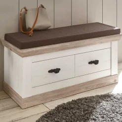 Wohnen Country Flurbank mit 2 Schubladen - Nedita