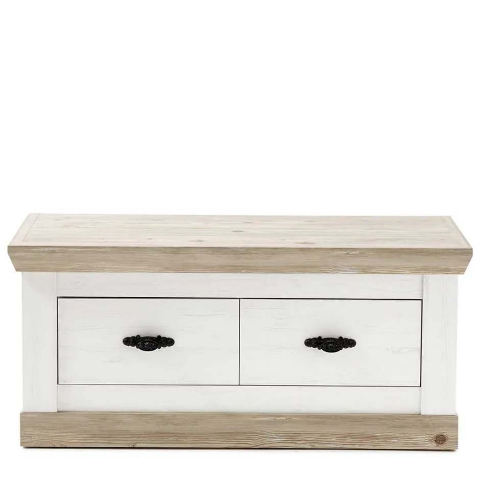 Wohnen Country Flurbank mit 2 Schubladen - Nedita