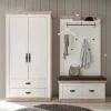 Wohnen Country Garderoben Set mit Schrank - Nedita (dreiteilig)