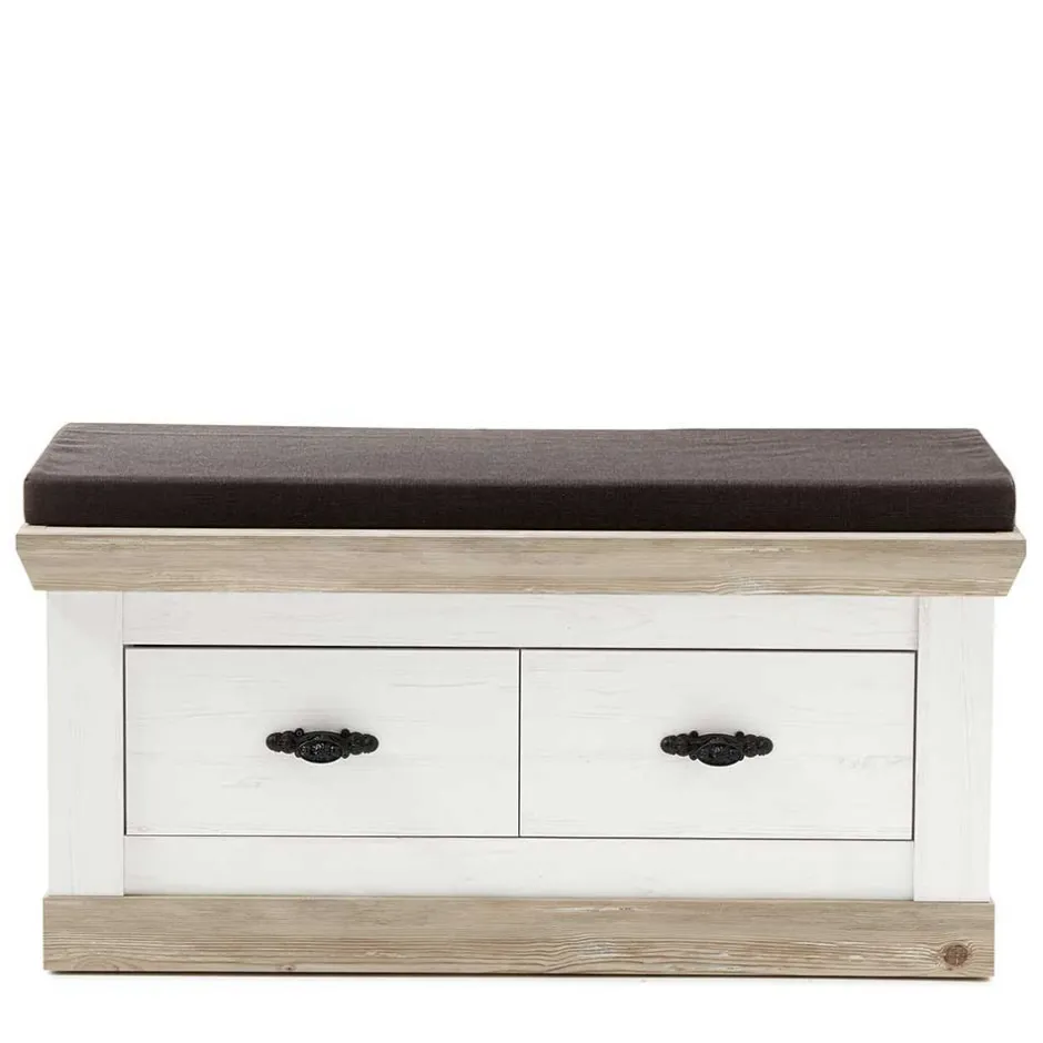 Wohnen Country Garderoben Set mit Schrank - Nedita (dreiteilig)