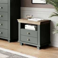 Country Nachtkommode in Dunkelgrün - Daney^Wohnen Online