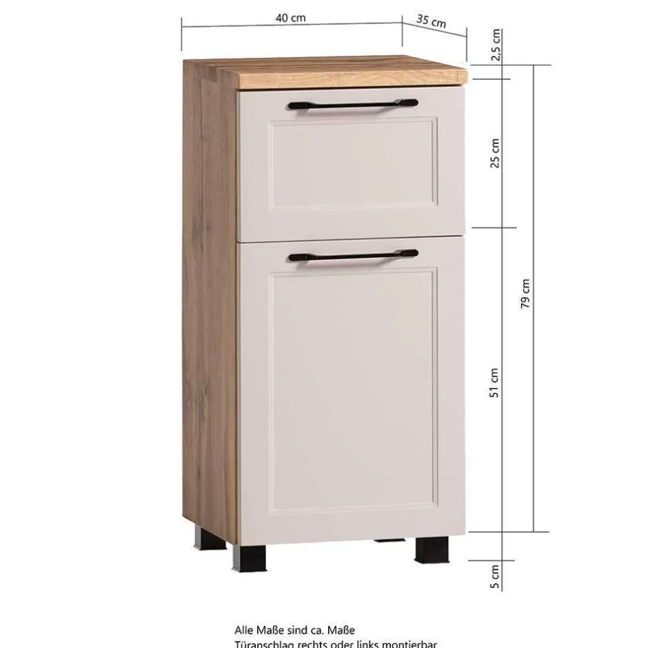 Wohnen Country Style Badezimmermöbel Set - Trioto (vierteilig)