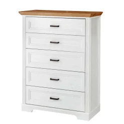 Wohnen Country Style Hochkommode mit fünf Schubladen - Mehady