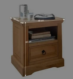 Wohnen Country Style Nachtkommode 48x60x39 cm - Voeca