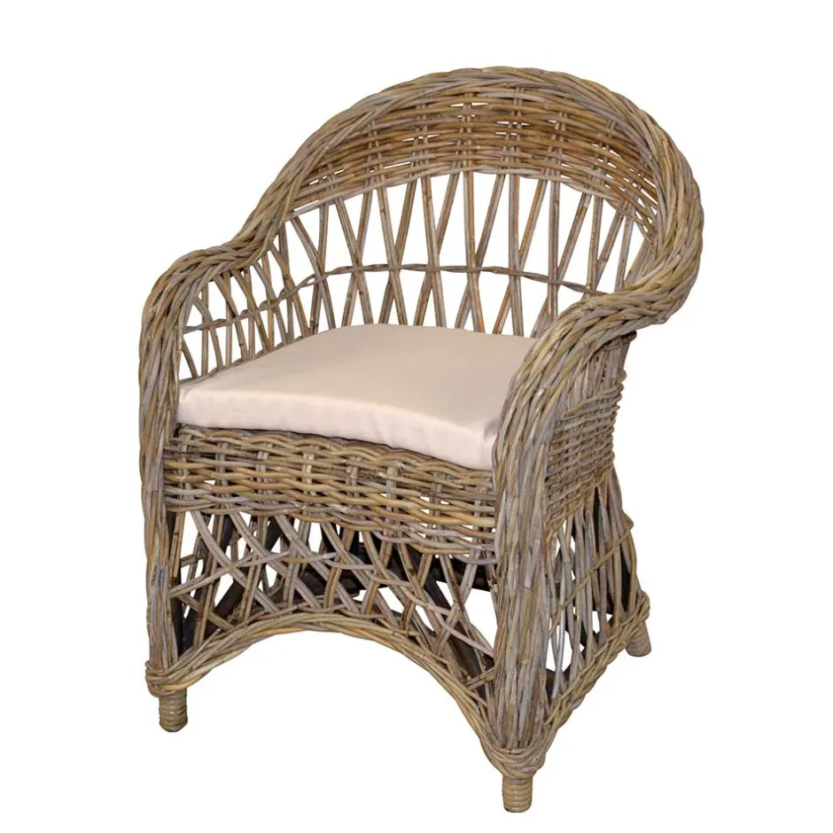 Wohnen Country Style Rattansessel in Grey Wash - Lazium