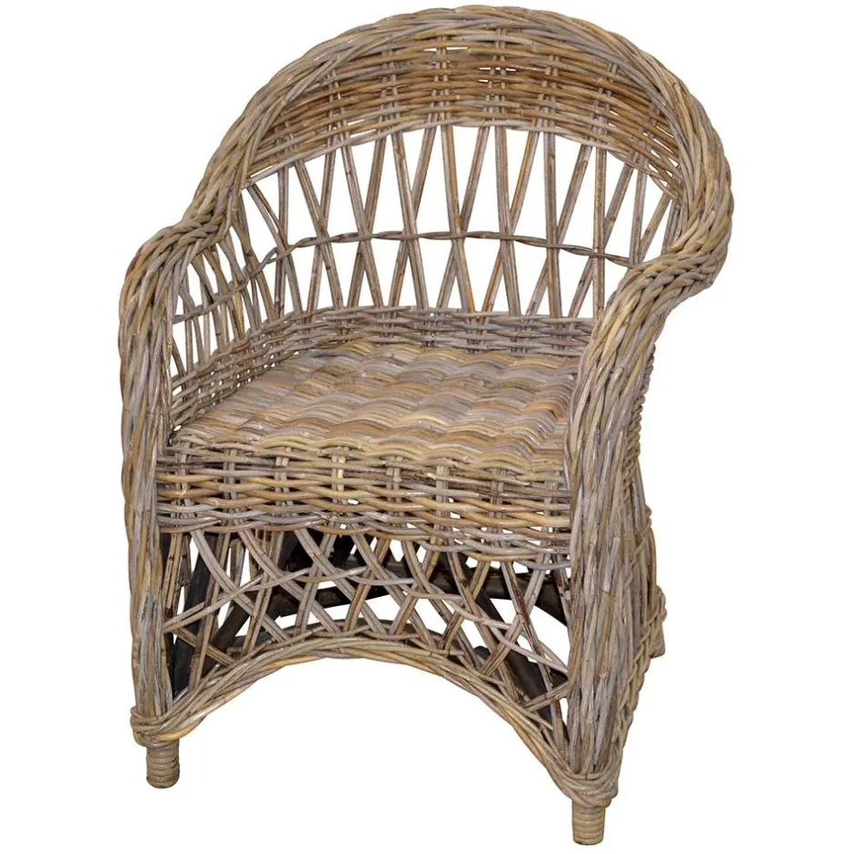 Wohnen Country Style Rattansessel in Grey Wash - Lazium