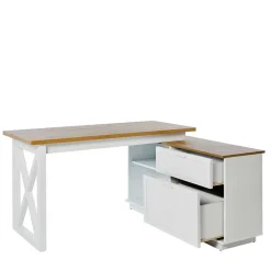 Wohnen Country Style Schreibtisch mit Seitenregal - Ristina